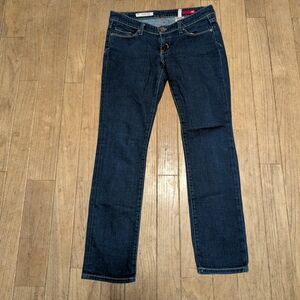 Women's X2 Ultra Low Rise Skinny Leg Dark Wash Denim Jeans Size 8